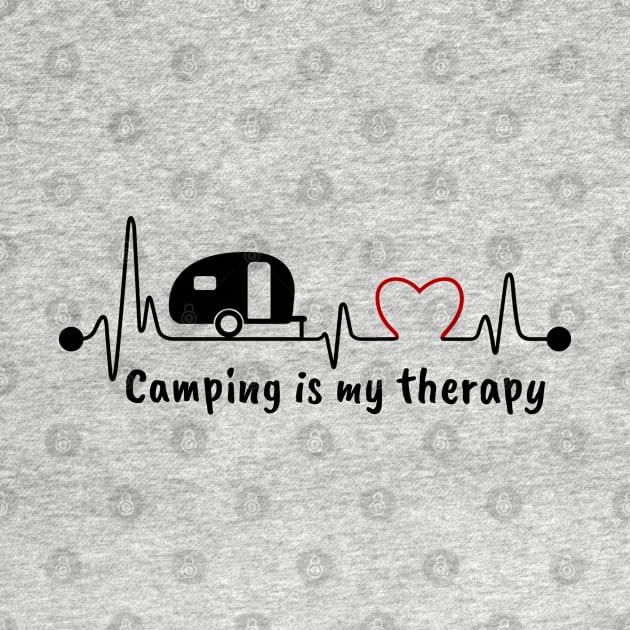 Camper Heartbeat - Camping Is My Therapy by Whimsical Frank